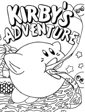 Dibujo de La Aventura de Kirby para Colorear