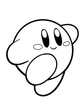 Dibujo de Lindo Kirby Corriendo para Colorear