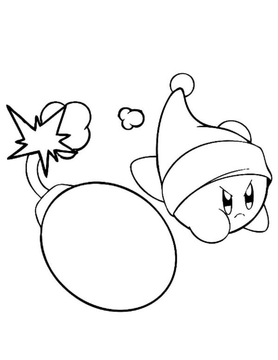 Dibujo de Punetazo Kirby Falcon para Colorear