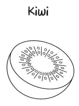 Dibujo de Medio Kiwi para Colorear