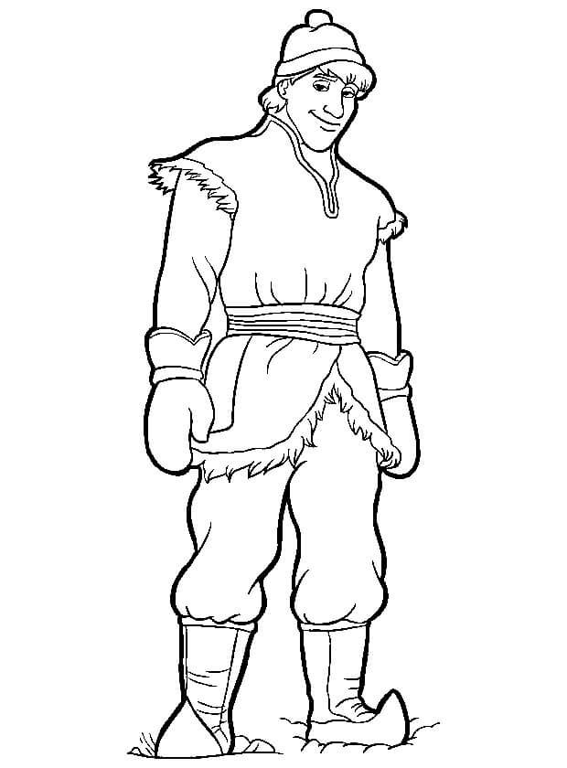Dibujo de Kristoff Sonriendo para Colorear