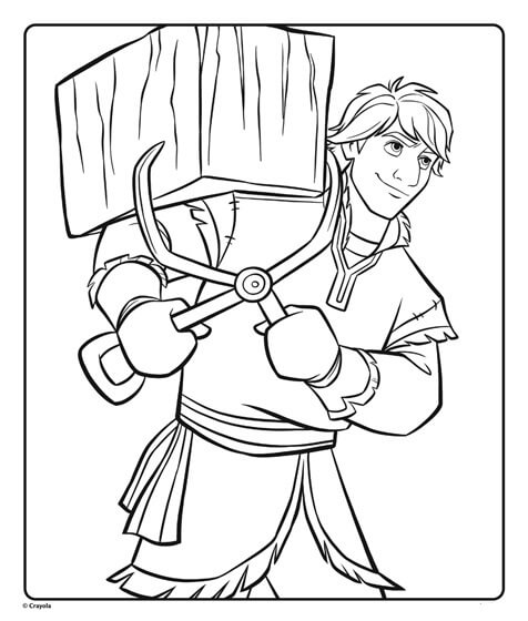 Dibujo de Kristoff con Madera para Colorear