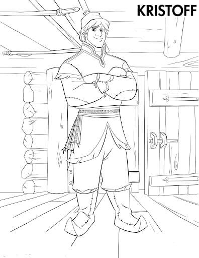 Dibujo de Kristoff en Casa para Colorear