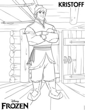 Dibujo de Kristoff y Sven 1 para Colorear
