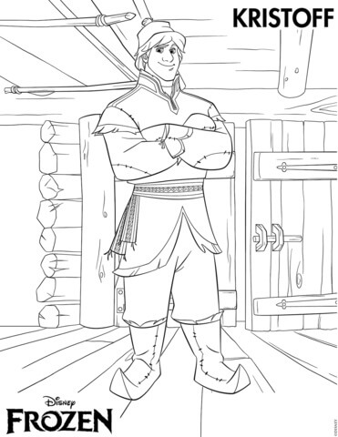 Dibujo de Kristoff y Sven 1 para Colorear