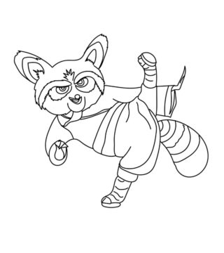 Dibujo de Patadas del Maestro Shifu para Colorear