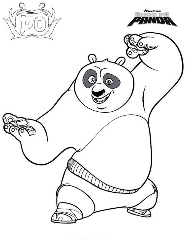 Dibujo de Kung Fu de Po para Colorear