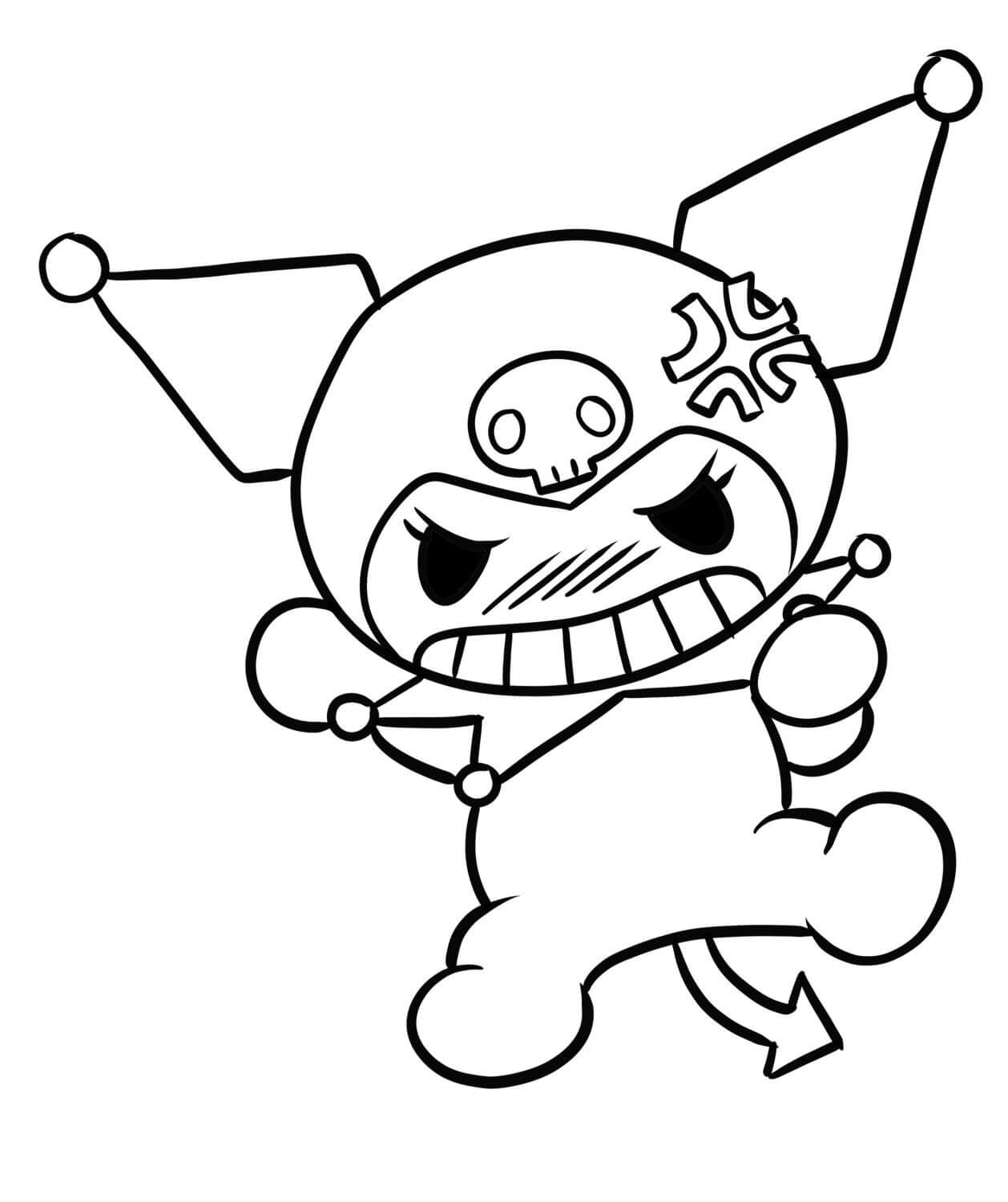 Dibujo de Kuromi Enojada para Colorear