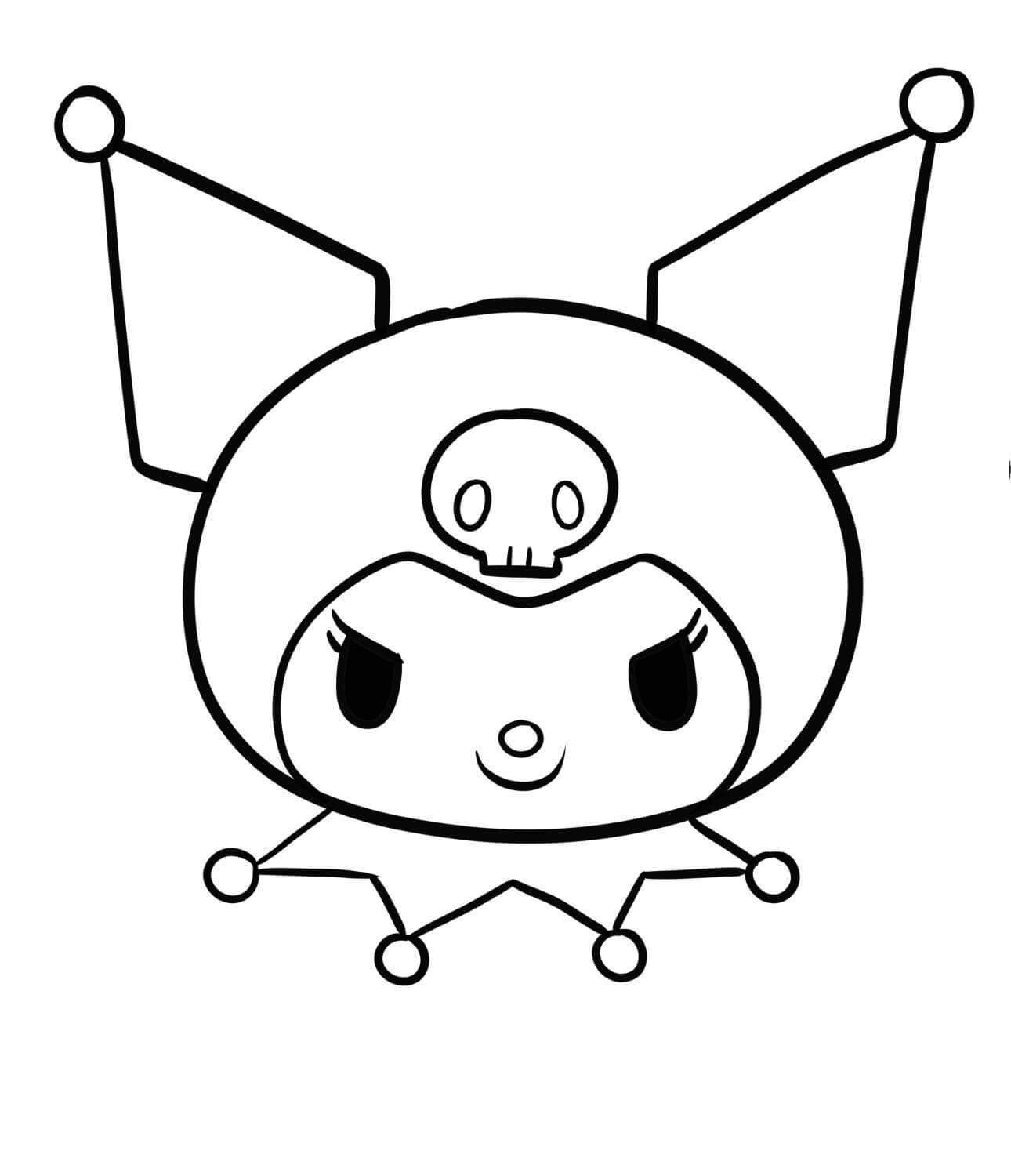 Dibujo de Kuromi Sonriente para Colorear