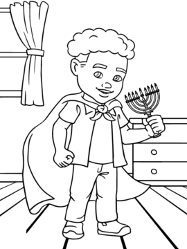 Dibujo de Página para Colorear de Kwanzaa en la Mano de un niño para Colorear