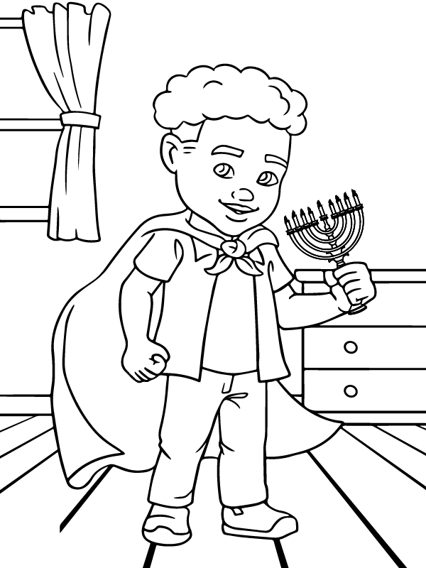 Dibujo de Página para Colorear de Kwanzaa en la Mano de un niño para Colorear