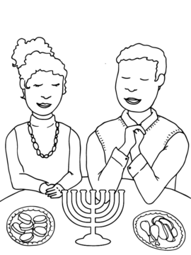 Dibujo de Página para Colorear de Oracion en Kwanzaa para Colorear