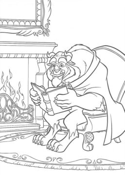 Dibujo de Monstruos Leyendo Libros para Colorear
