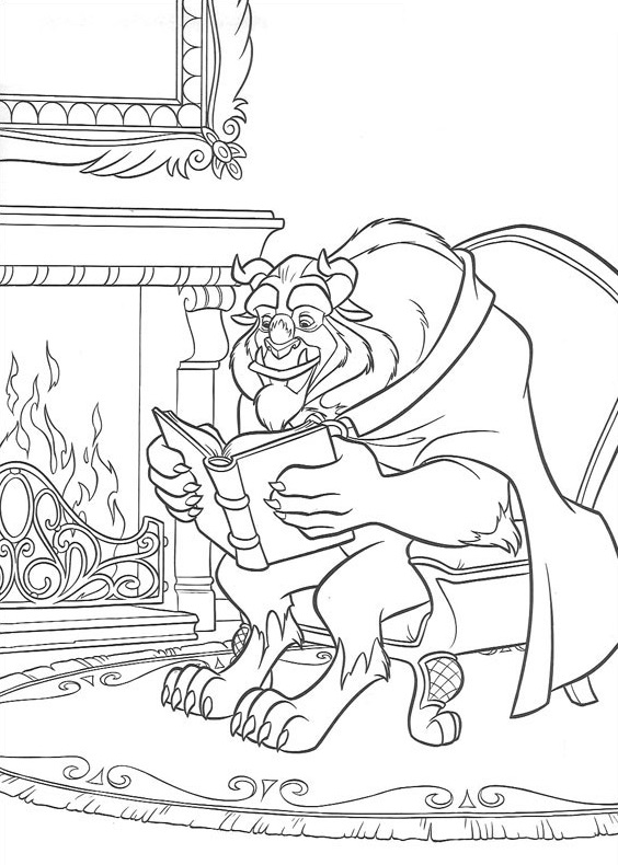 Dibujo de Monstruos Leyendo Libros para Colorear