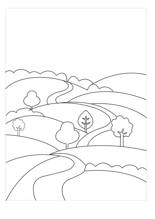 Dibujo de Camino Sinuoso para Colorear