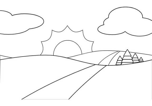 Dibujo de Carretera Imprimible para Colorear