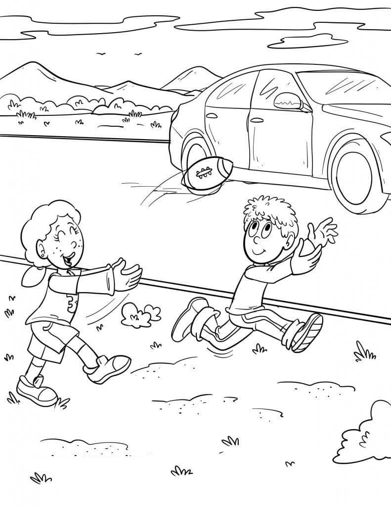 Dibujo de Carretera Segura para Colorear