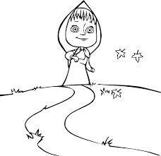 Dibujo de Masha en el Camino para Colorear