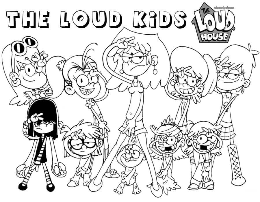 Dibujo de Animados de la Casa Ruidosa para Colorear