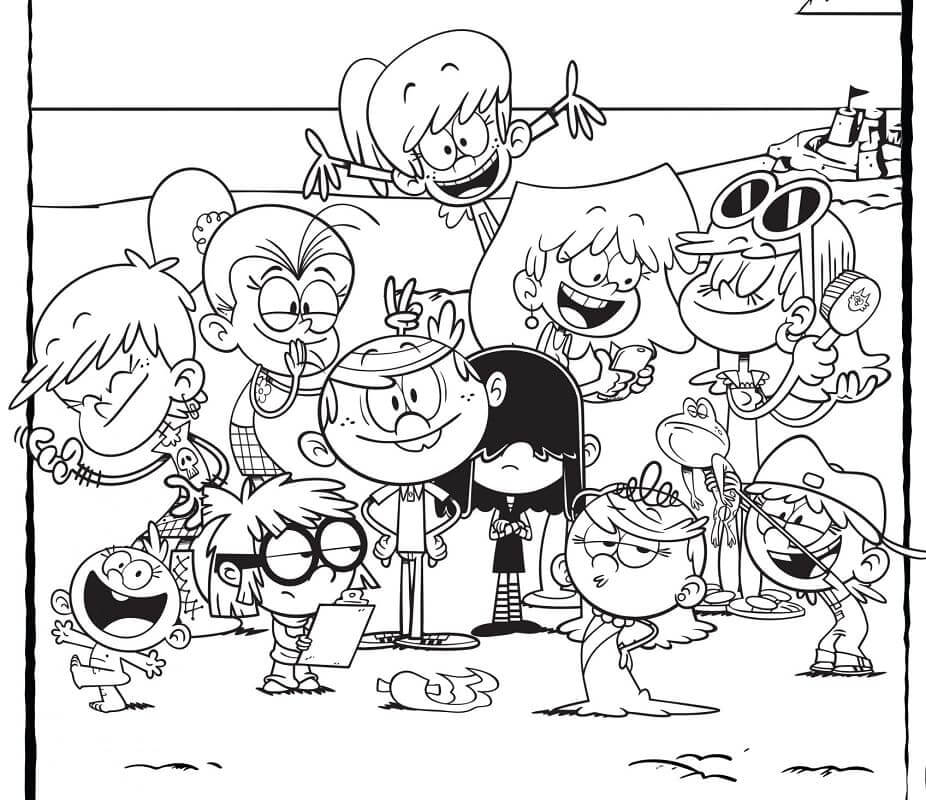 Dibujo de La Ruidosa Casa Feliz para Colorear