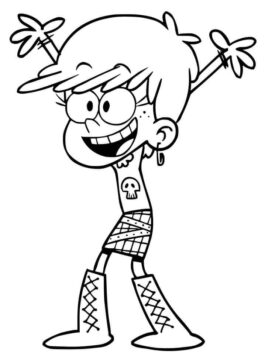 Dibujo de Luna Fuerte Feliz para Colorear
