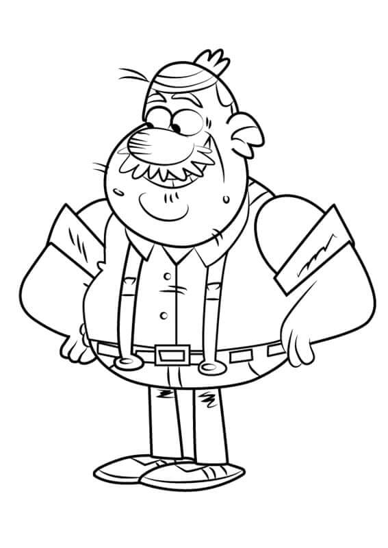 Dibujo de Pop Pop de la Casa Ruidosa para Colorear