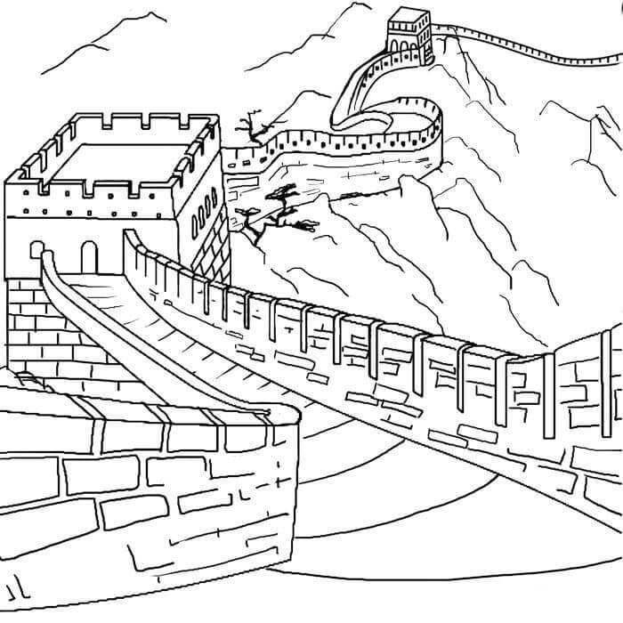 Dibujo de Bonita Gran Muralla para Colorear