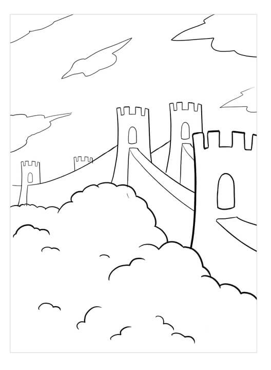 Dibujo de Buena Gran Muralla para Colorear