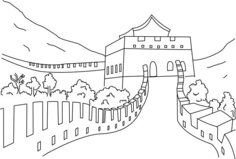 Dibujo de La Gran Muralla de China 1 para Colorear