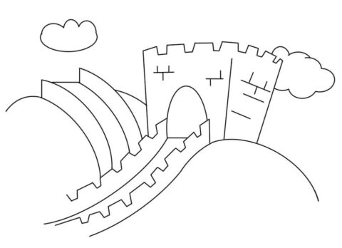 Dibujo de Linda Gran Muralla para Colorear