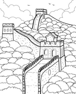 Dibujo de Perfecta Gran Muralla para Colorear