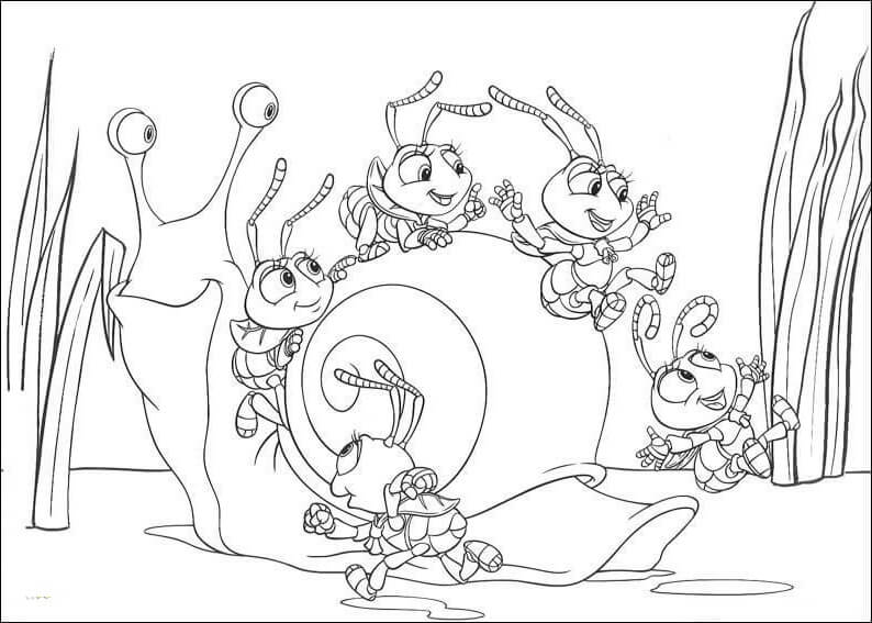 Dibujo de Errores en un Caracol 1 para Colorear