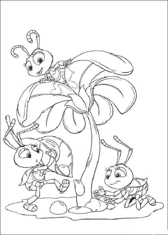 Dibujo de Errores en una Flor para Colorear