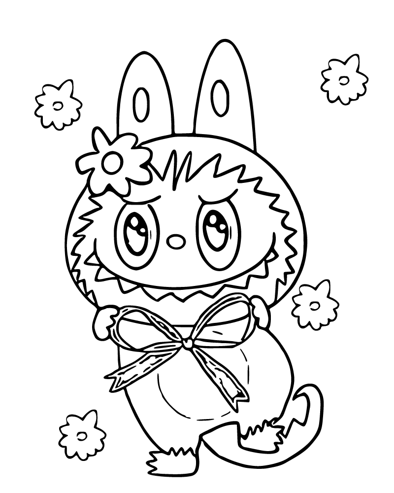 Dibujo de Cute Labubu Coloring Page para Colorear