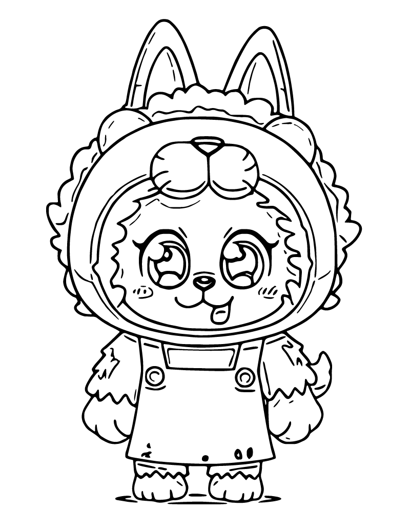 Dibujo de Labubu Anime Coloring Page para Colorear
