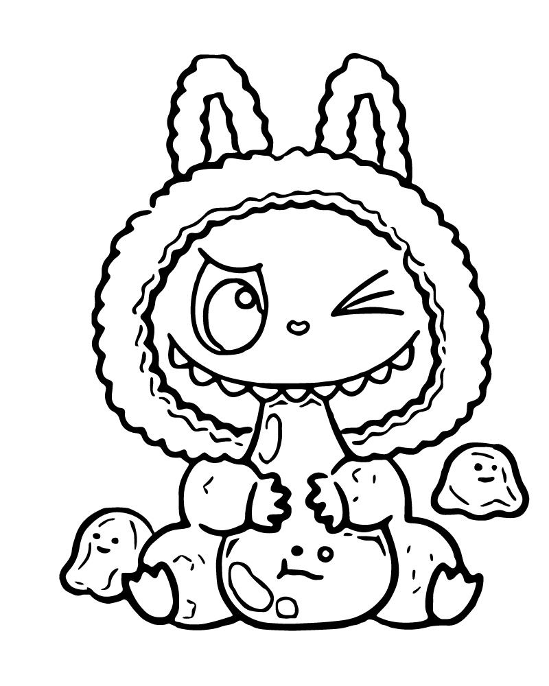 Dibujo de Labubu Art Toy Coloring Page para Colorear