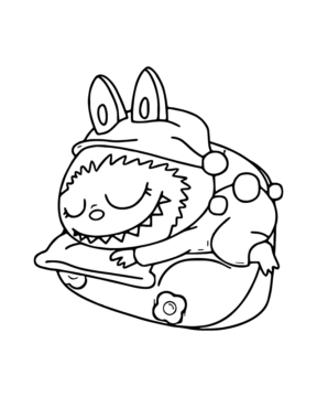 Dibujo de Labubu Cartoon Coloring Page para Colorear