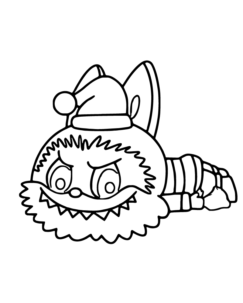 Dibujo de Labubu Christmas Coloring Page para Colorear