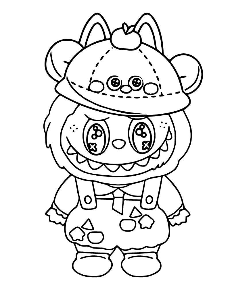 Dibujo de Labubu Cute Monster Coloring Page para Colorear