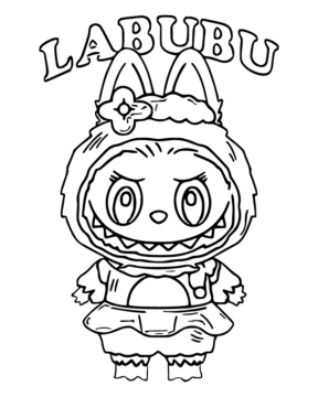 Dibujo de Labubu Doll Coloring Page para Colorear