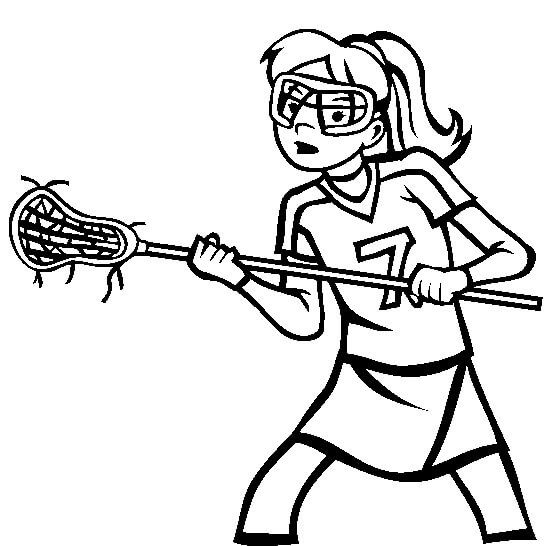 Dibujo de Chica Jugando Lacrosse para Colorear