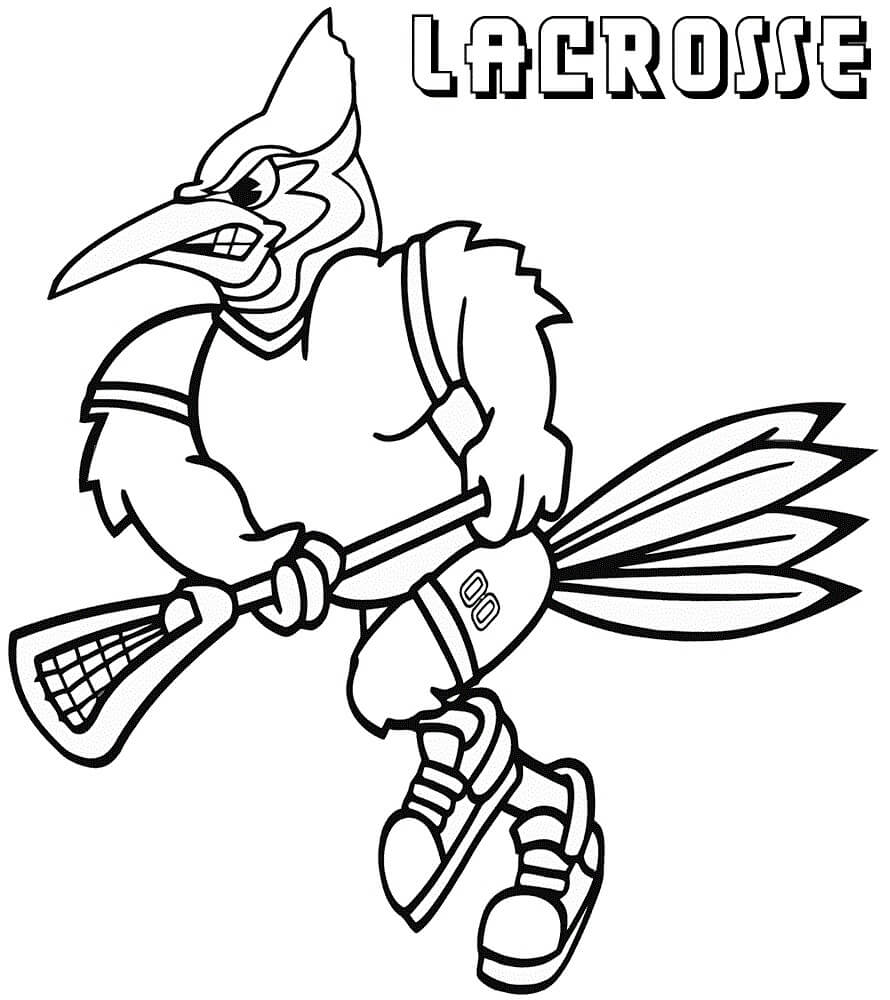 Dibujo de Jugador de Lacrosse Sonriendo para Colorear