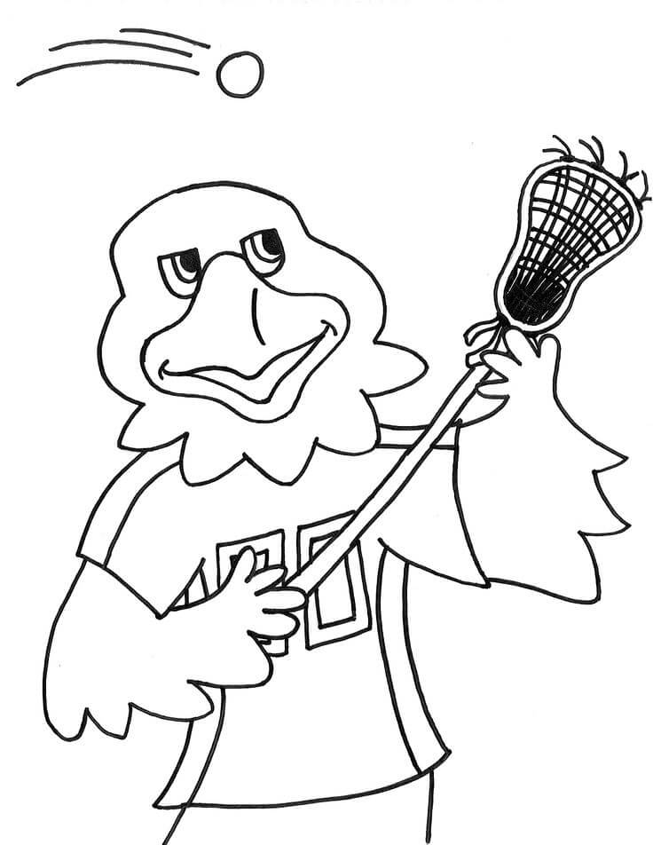 Dibujo de Divertido Jugador de Hawk Lacrosse para Colorear