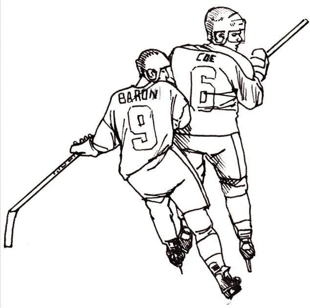 Dibujo de Dos Jugadores de Lacrosse para Colorear