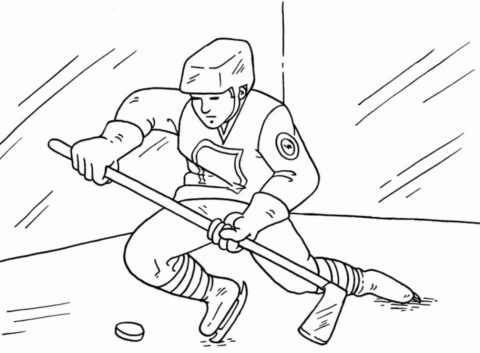 Dibujo de Jugador Simple de Lacrosse para Colorear