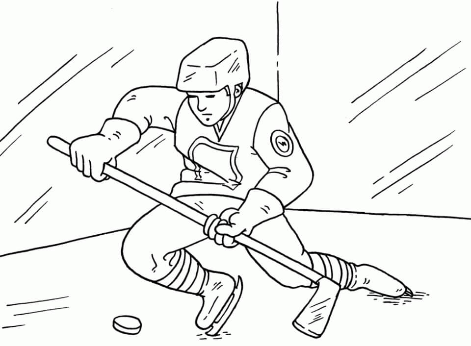 Dibujo de Jugador Simple de Lacrosse para Colorear