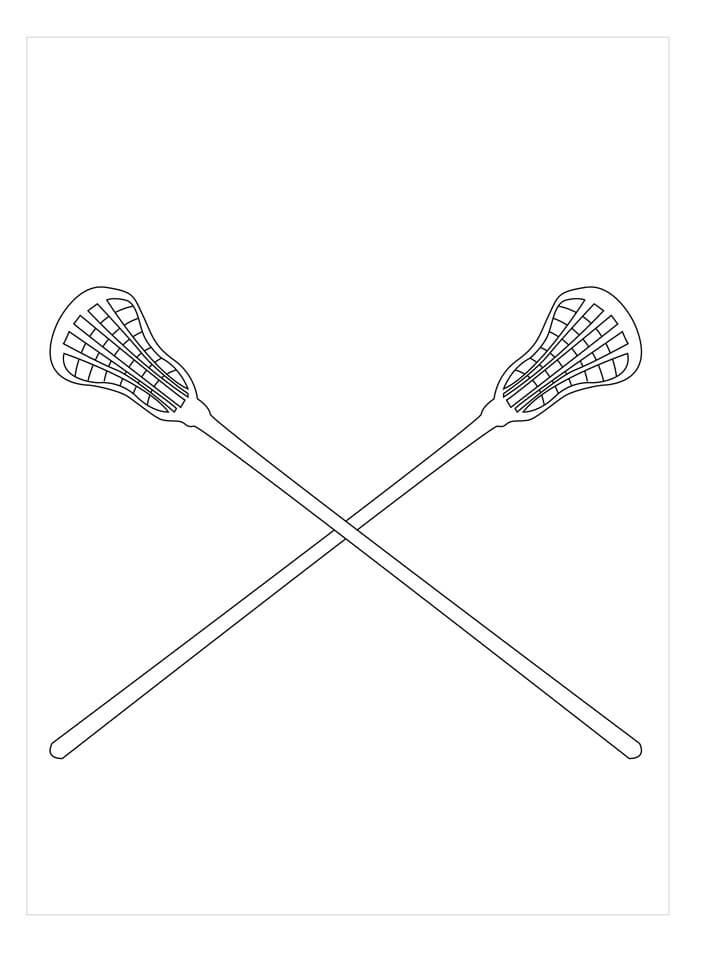 Dibujo de Palo de Lacrosse Individual para Colorear