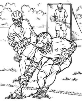 Dibujo de Partido de Lacrosse para Colorear