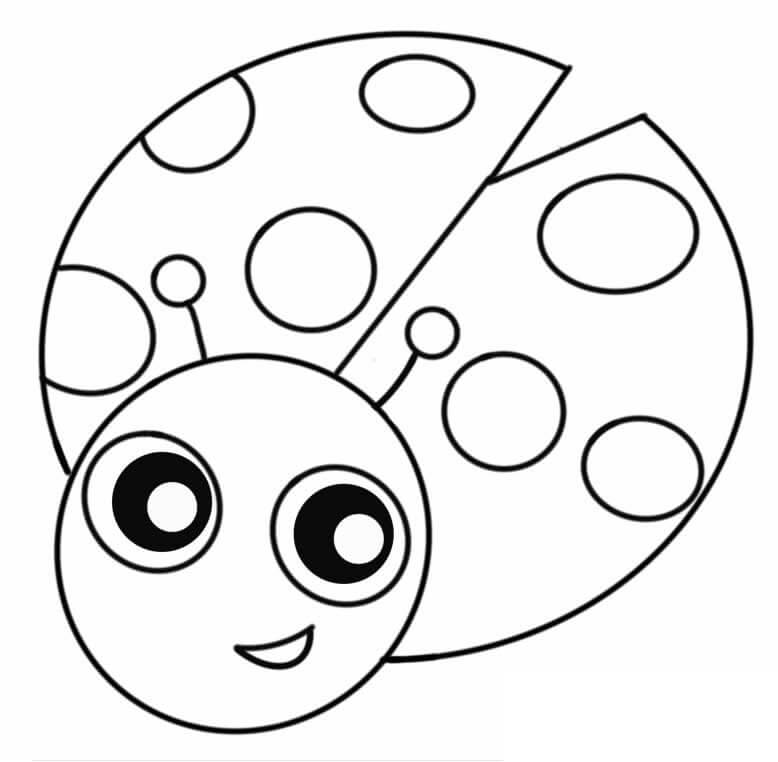 Dibujo de Diversion de la Mariquita de Dibujos Animados para Colorear