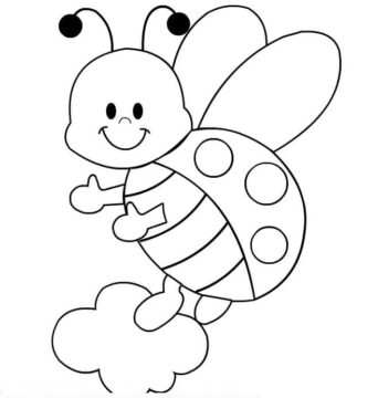 Dibujo de Linda Mariquita Sonriendo para Colorear